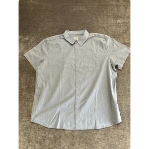 Fresh Clean Threads Shirt Mens 2XL Gray Cotton Stretch Button Up Casual Pleated